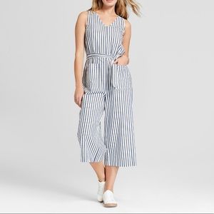 Blue and white striped jumpsuit from target